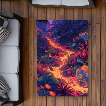 Tapis d'extérieur Fleurs en feu - Accessoire de décoration élégant pour la maison