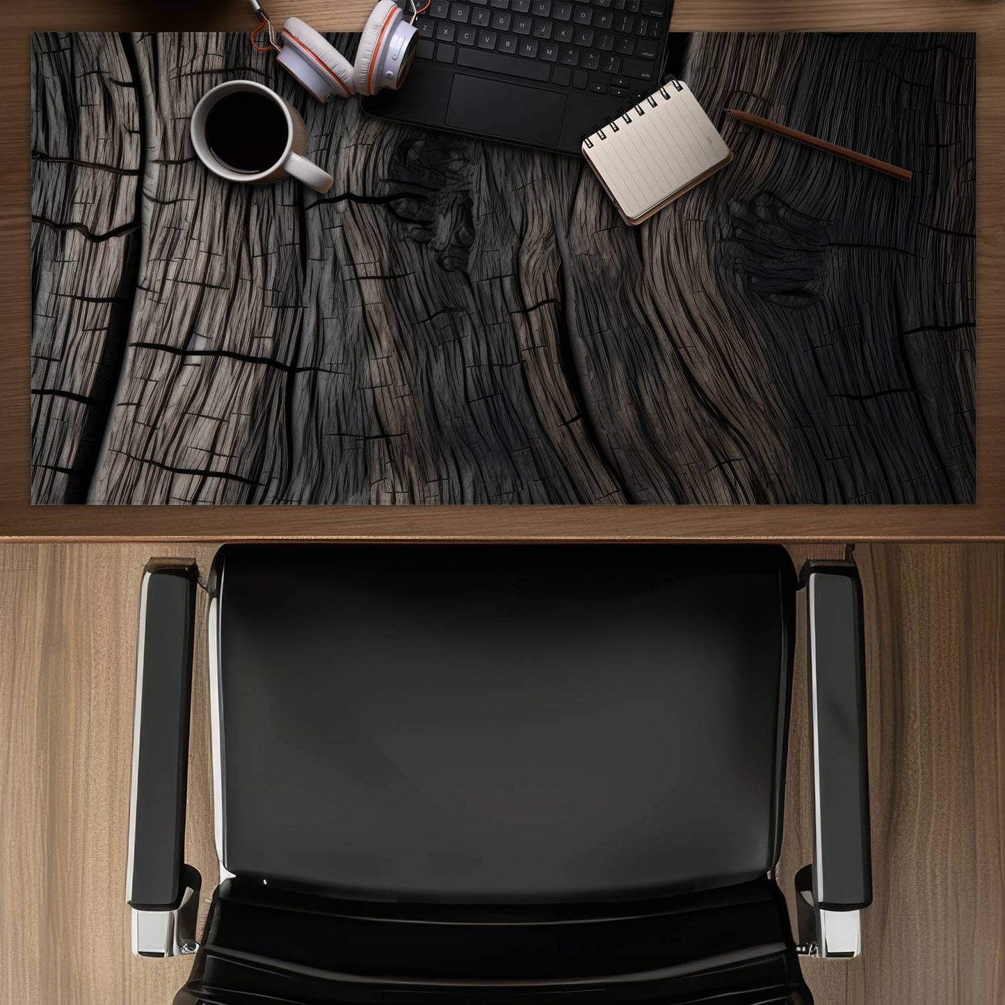 Dark wood - Desk mat - Print on demand