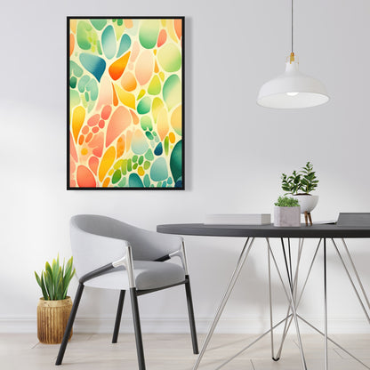 Organic Fruits Orange Framed Canvas | Home Decor Art