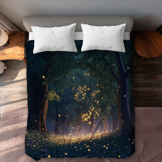 Glowing leaves - 88"x88" Duvet Cover