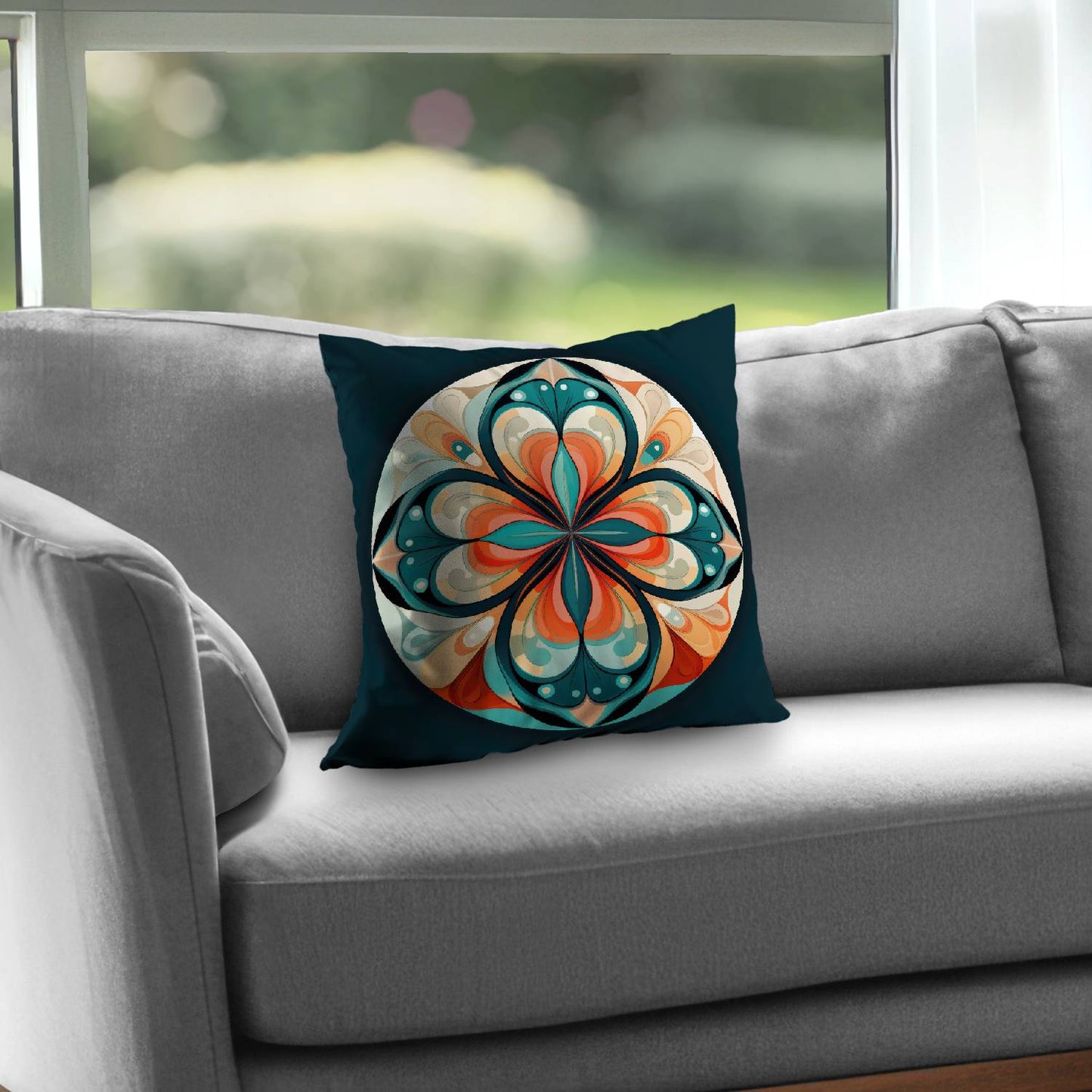 Peaceful mandala - Throw pillow - Print on demand