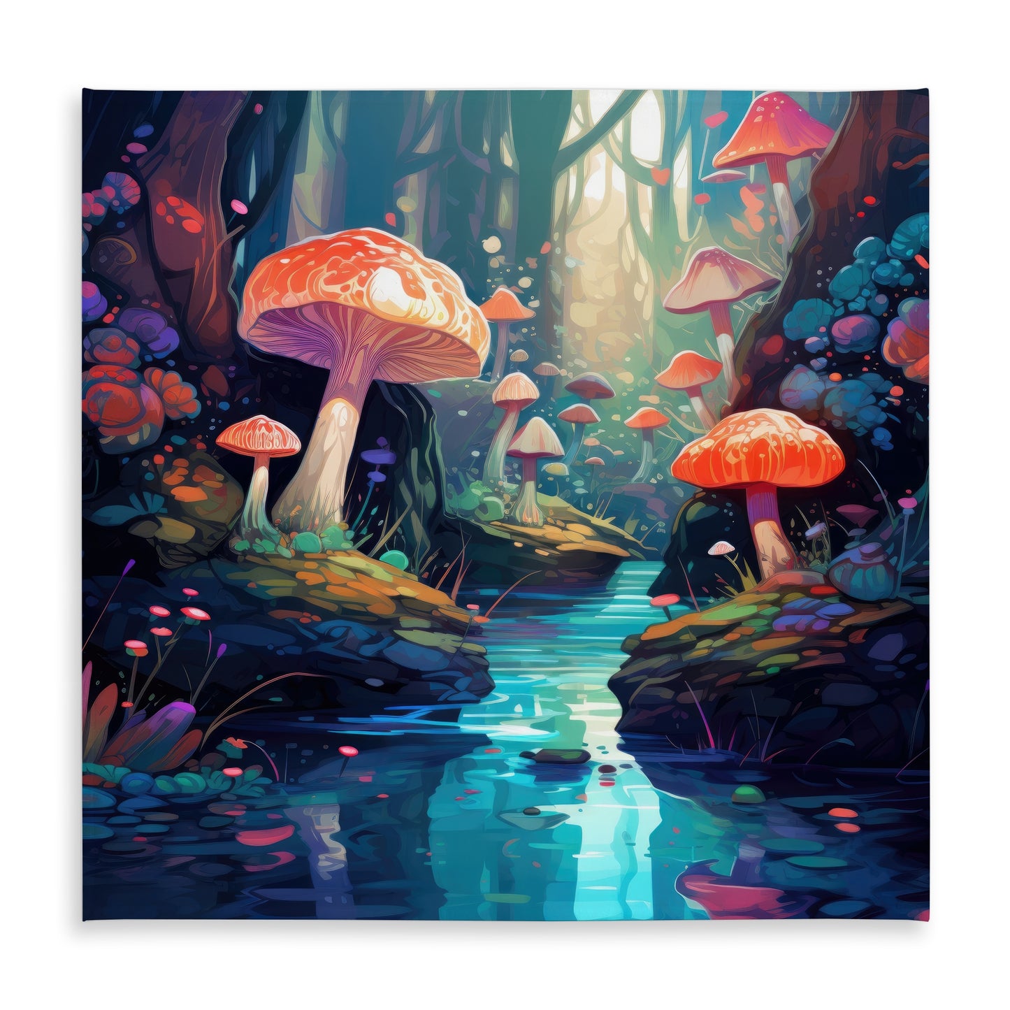 Whimsical Forest Turquoise Tablecloth | Indoor Outdoor Decor