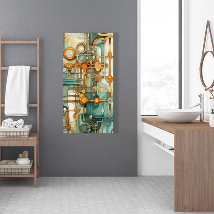 Turns and bends - Turquoise Canvas for Home Decor | Art