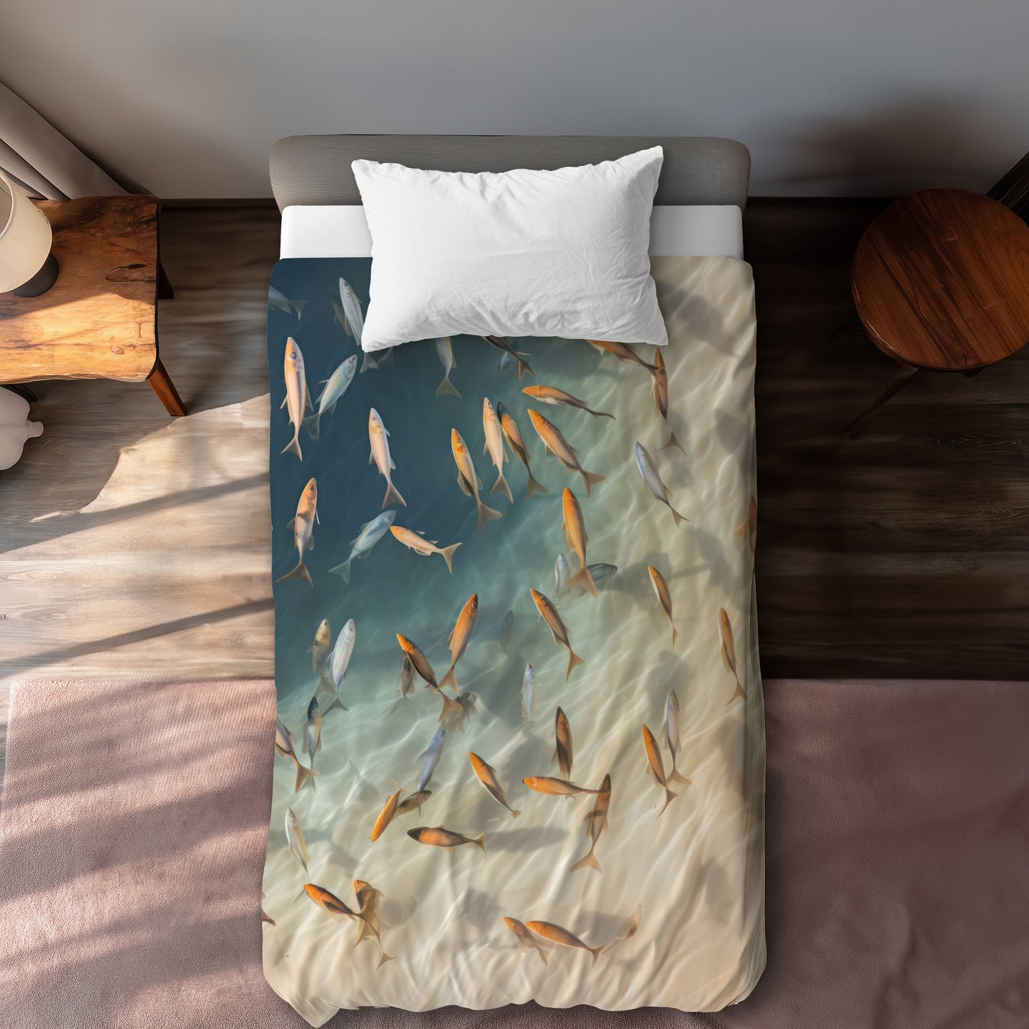 Away from the sand Turquoise Duvet Cover | Home Decor