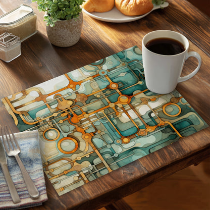Turns and bends Orange Polyester Placemat | Home Decor