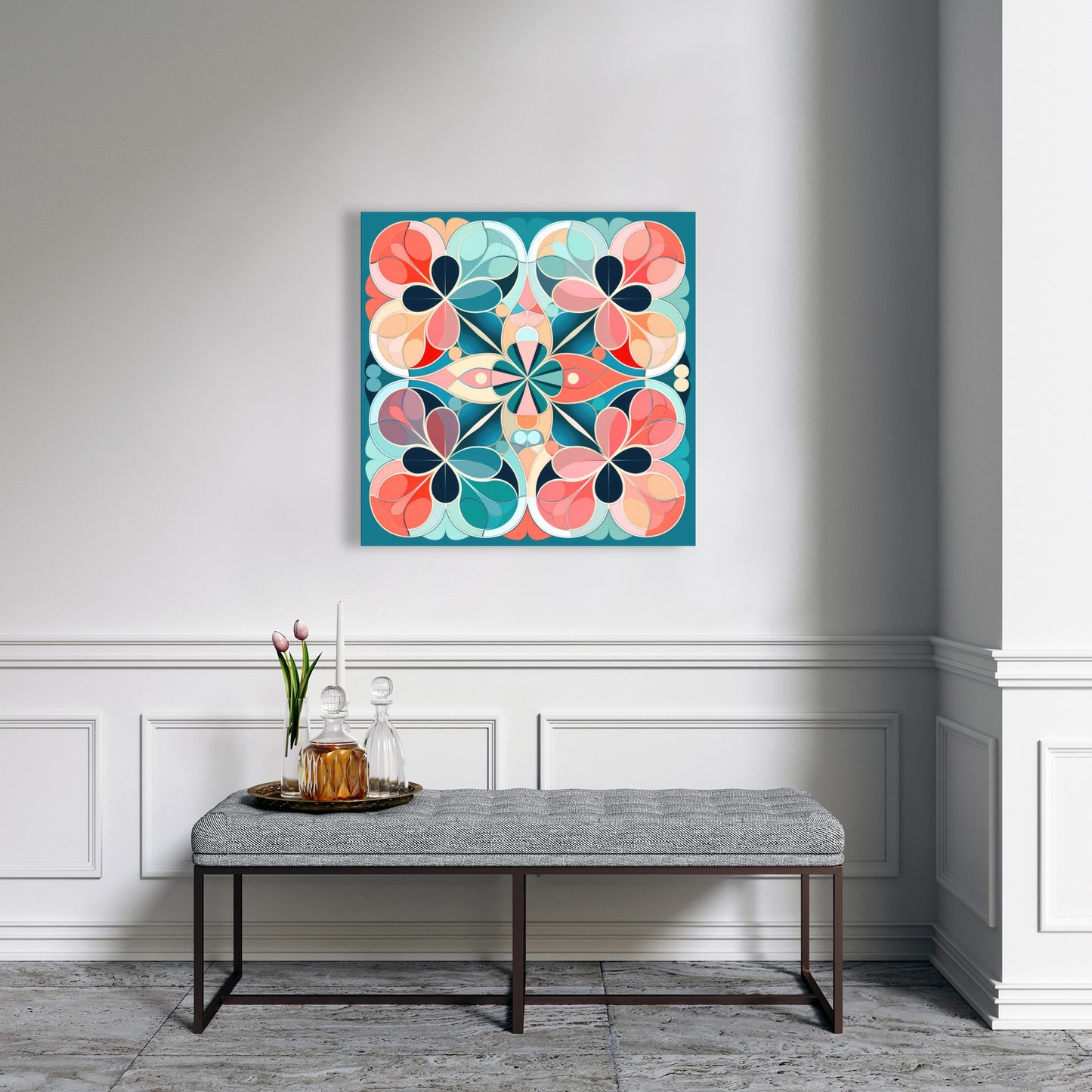 Mandala Turquoise Canvas Art - Stunning Home Decor Piece