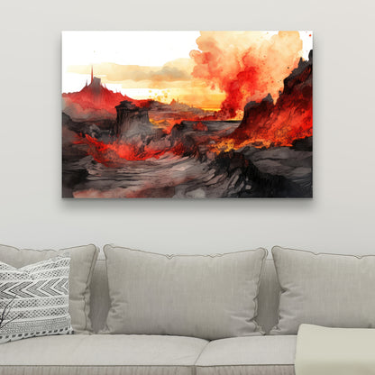 Minimalist Flow - Red Canvas Art | Modern Style