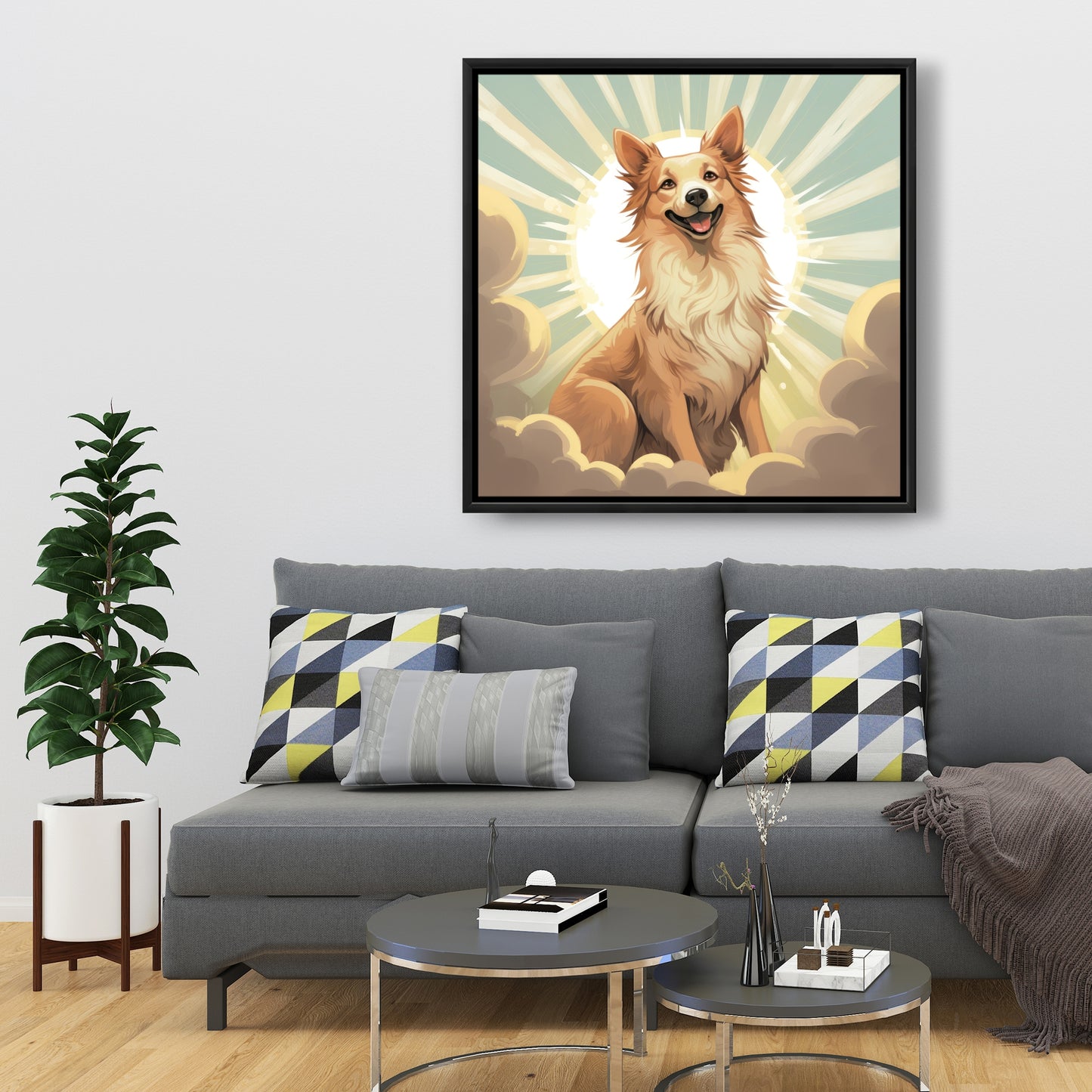 Who's a good boy - Framed Canvas - Print on demand