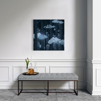 Sneeky Clouds - Gray Canvas for Stylish Home Decor