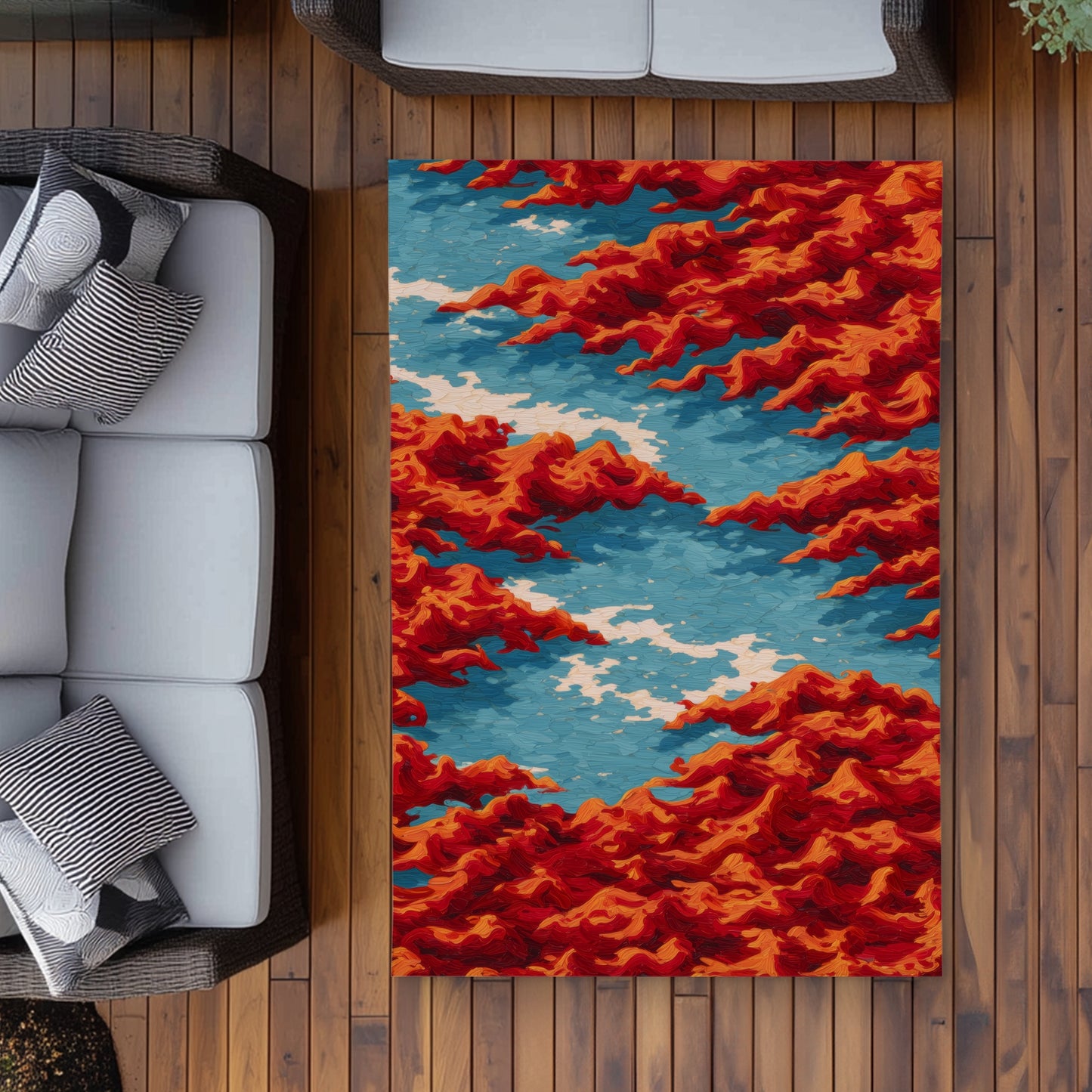 Tapis d'extérieur Red Mounds | Solution de décoration élégante