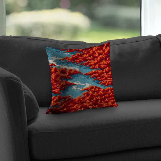 Red Mounds Poly Twill Throw Pillow - Stylish Home Decor