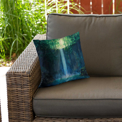 Coussin décoratif en sergé de polyester effet cascade - Décoration élégante pour la maison