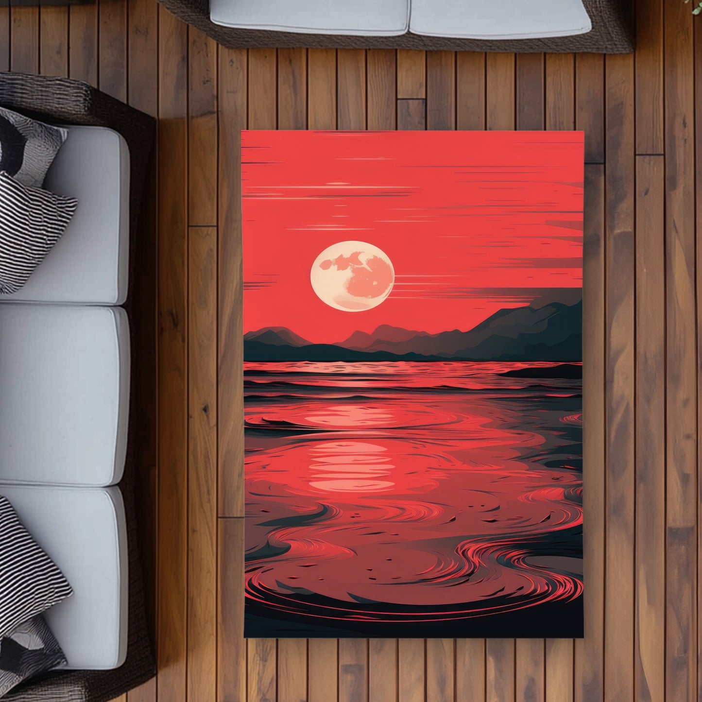 Bloody Tides Red Outdoor Area Rug - Stylish Home Decor