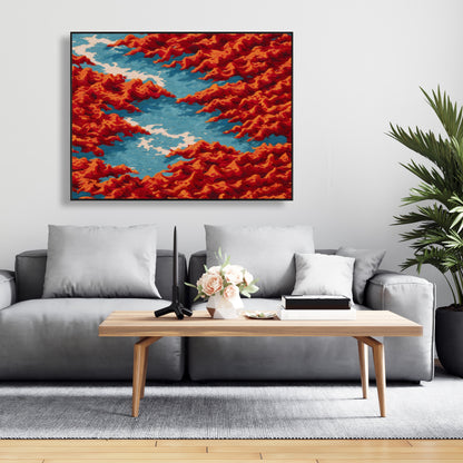 Red mounds - 24"x24" Framed canvas