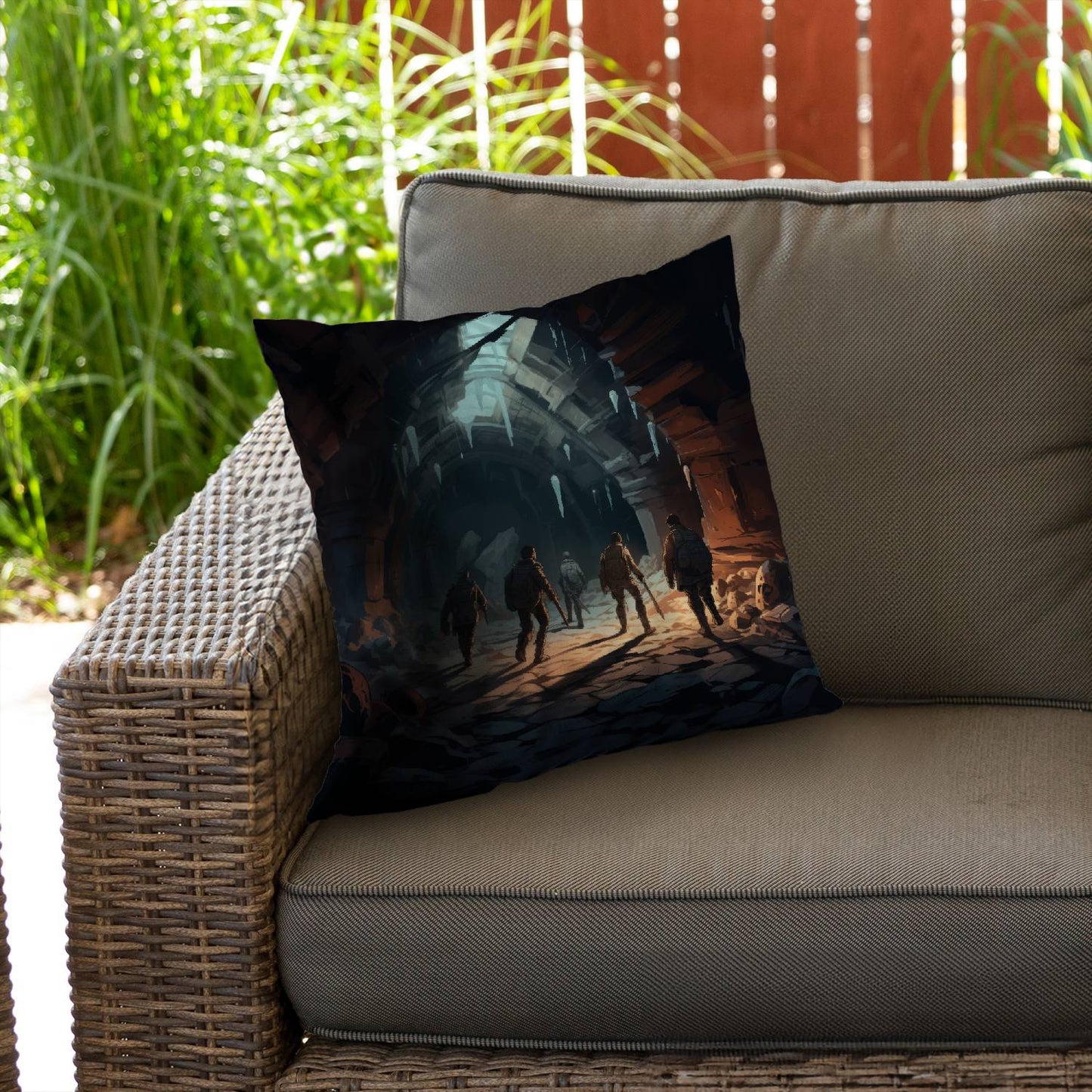 Blocked path - Throw pillow - Print on demand