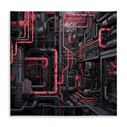 Tubular Nightmare - Black Indoor Outdoor Tablecloth | Decor