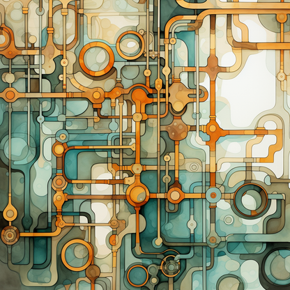 Turns and bends - Turquoise Canvas for Home Decor | Art