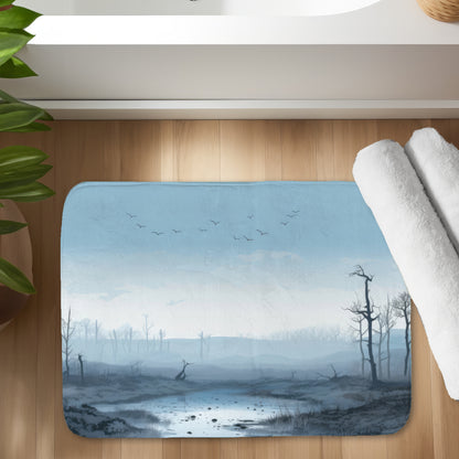 Swampy Lands Blue Bath Mat | Stylish Home Decor Accessory