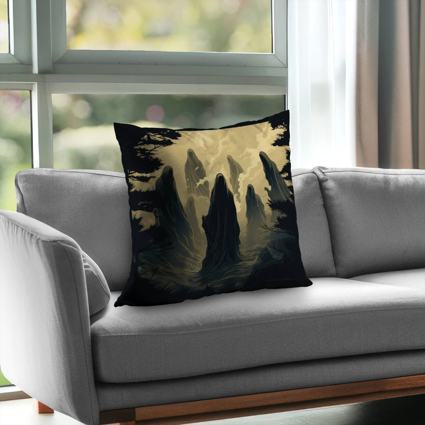 Here they wait - Throw pillow - Print on demand