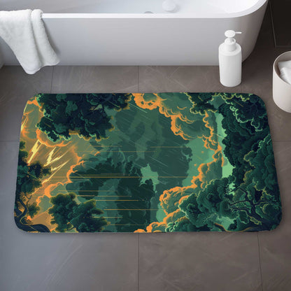Drops Green Bath Mat for Home Decor | Soft and Stylish