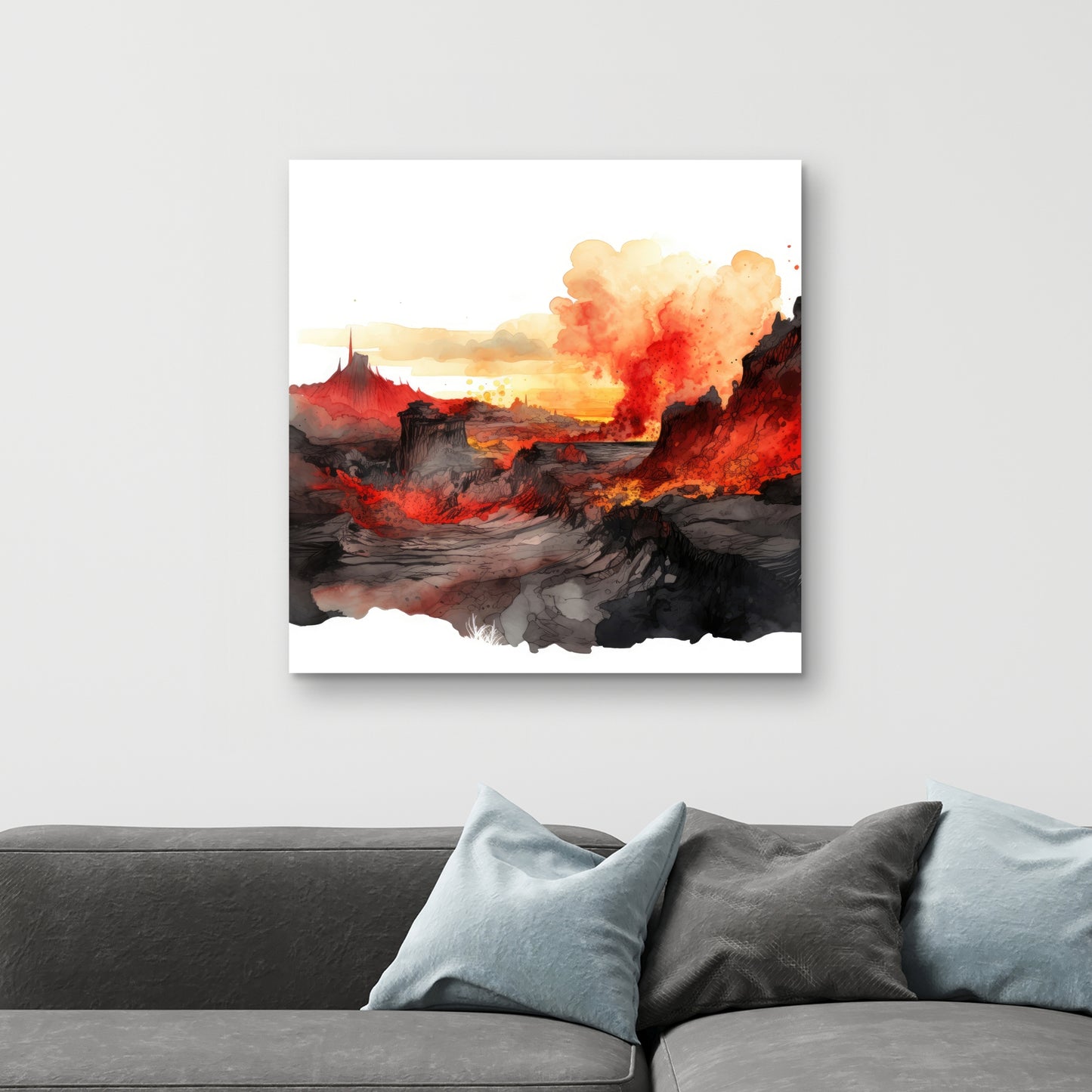 Minimalist Flow - Red Canvas Art | Modern Style