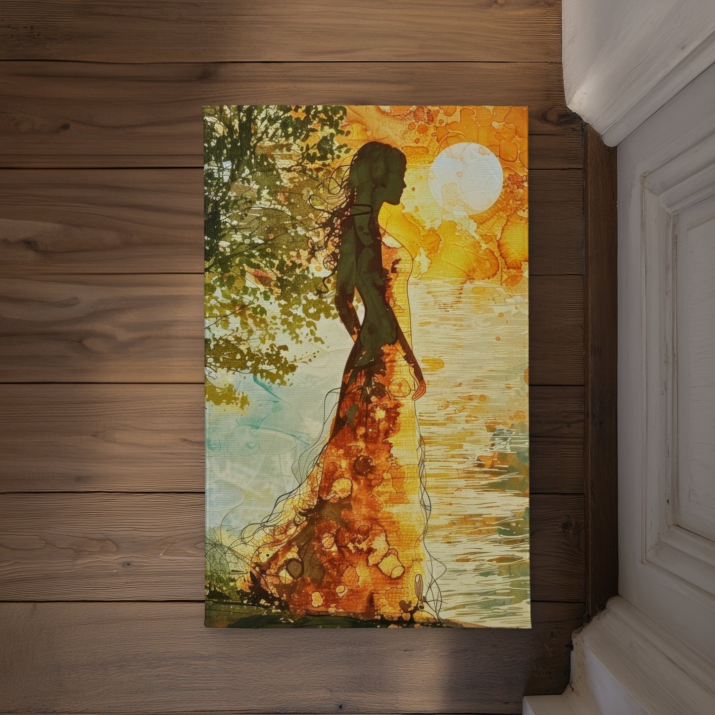 Peaceful Sun Green Indoor Outdoor Door Mat | Home Decor