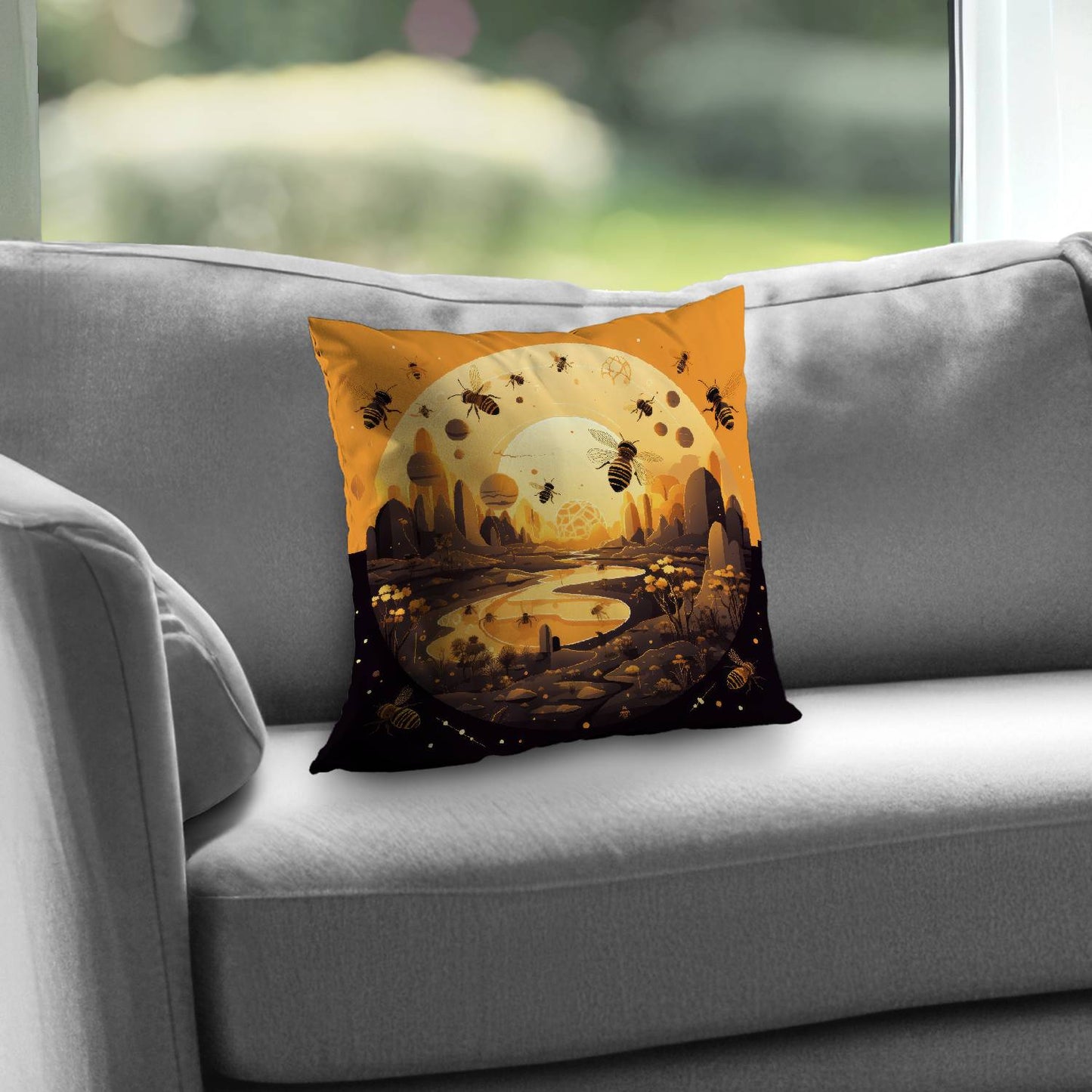 Hive planet - Throw pillow - Print on demand