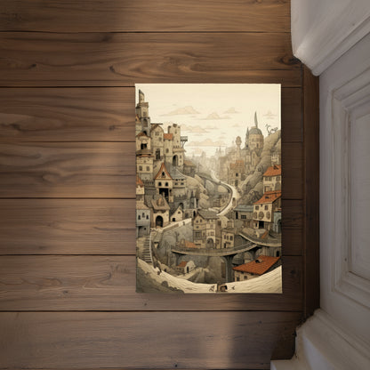 Intricate Town Hall Gray Indoor Outdoor Door Mat | Home Decor