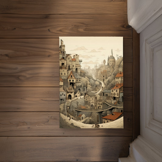 Intricate Town Hall Gray Indoor Outdoor Door Mat | Home Decor