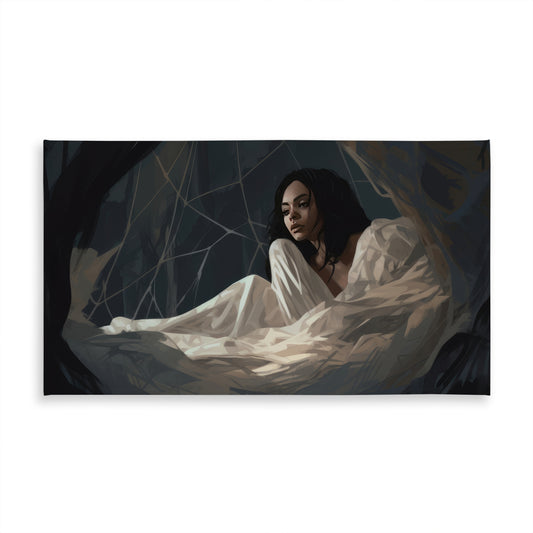 Spider Princess Gray Indoor Outdoor Tablecloth