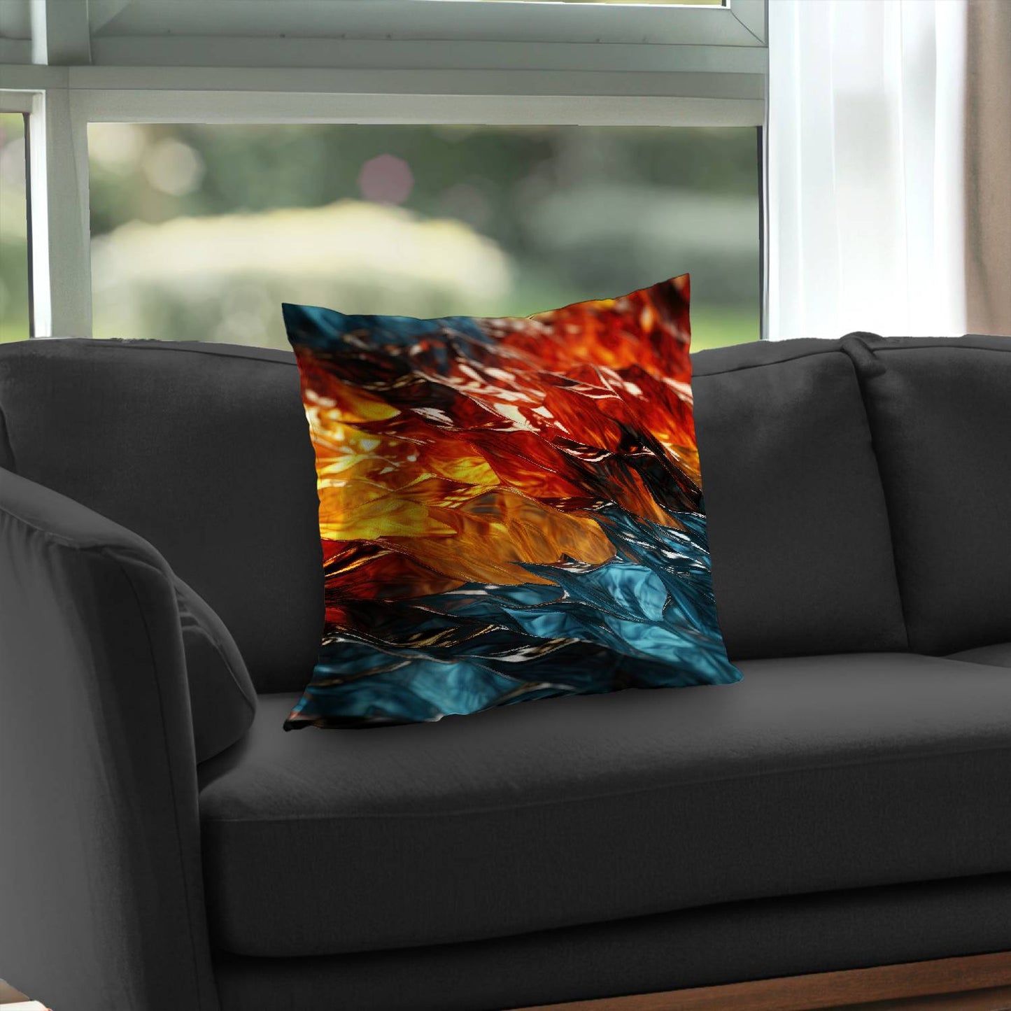 Fire and ice - Throw pillow - Print on demand