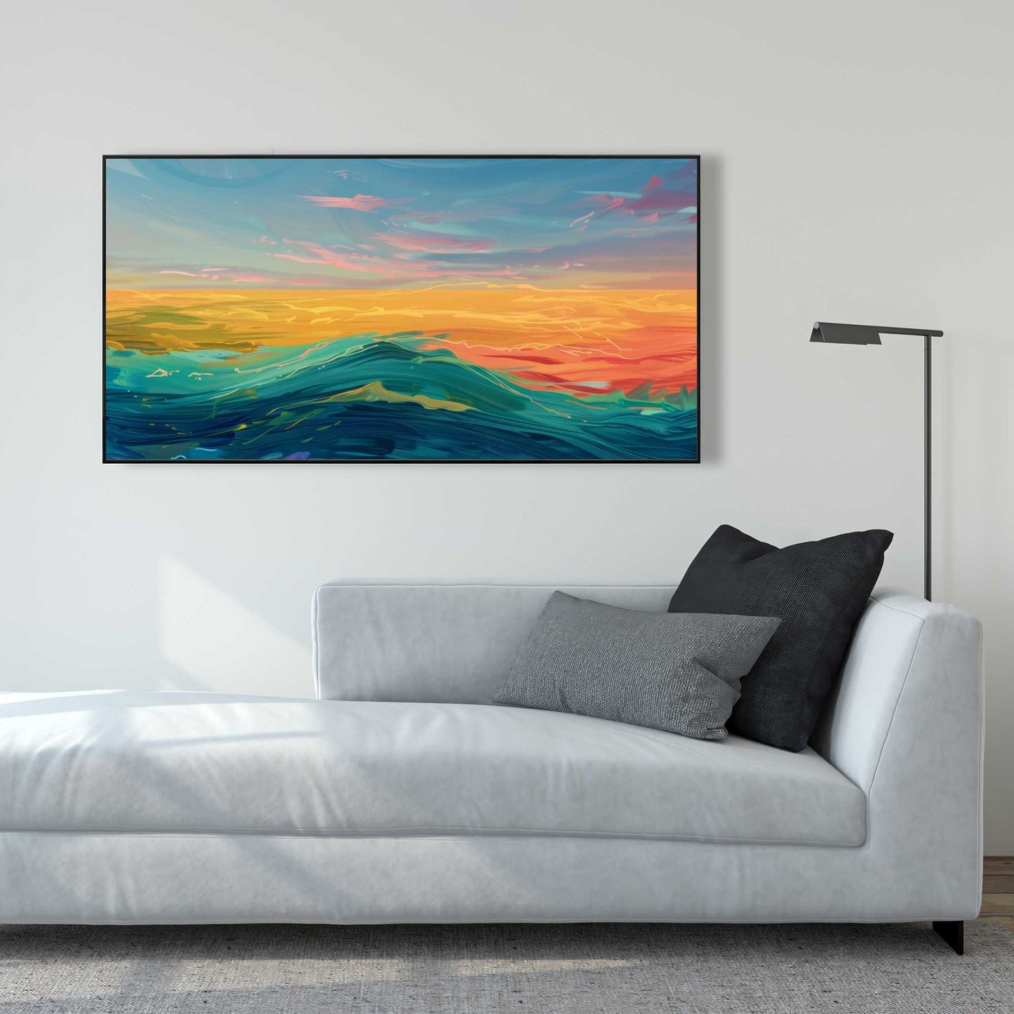 Watercolors Red Framed Canvas - Stylish Home Decor Accent