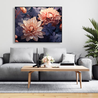 Pink and purple - 36"x36" Framed canvas