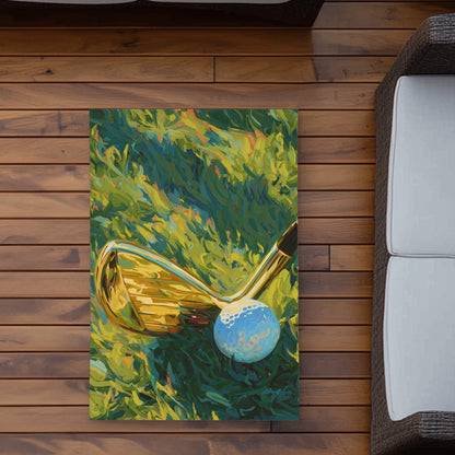 Golden Club | Man Cave Abstract Outdoor Area Rug for Home Decor