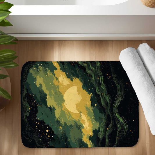 Cloudy Star Green Bath Mat - Stylish Home Decor Essential