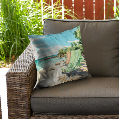 Beach Calm Poly Twill Throw Pillow - Home Decor Accent