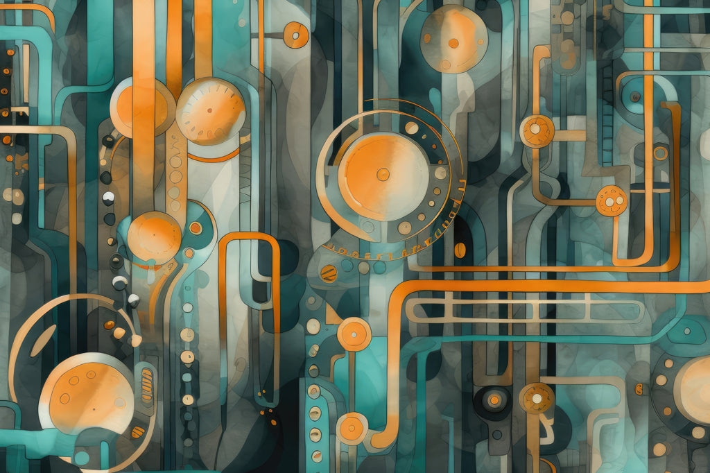 Astrological Machinery White Outdoor Area Rug for Home Decor