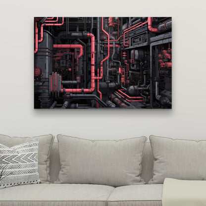 Tubular Nightmare - Gray Canvas Art for Home Decor