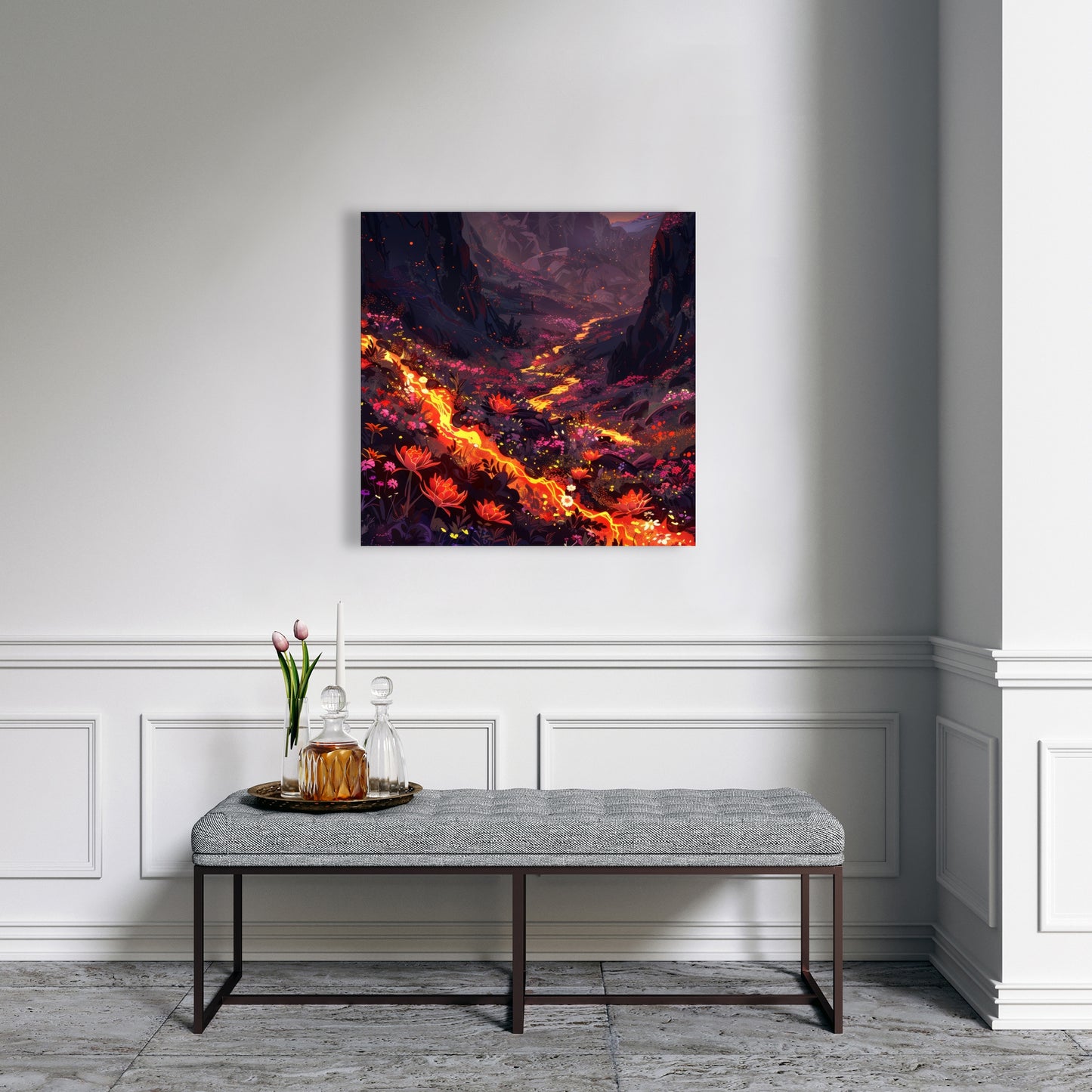 Bloom and Eruption - Yellow Canvas Home Decor Artwork