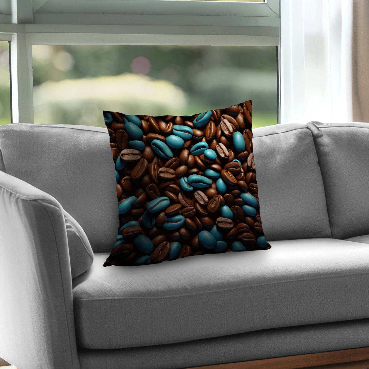 Blue beans - Throw pillow - Print on demand