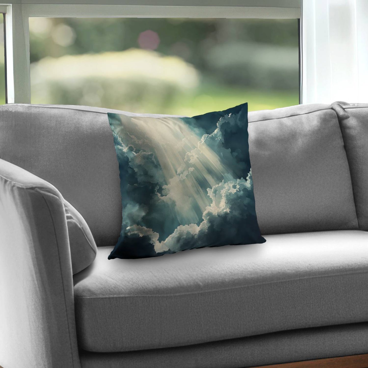 Beam of Light Gray Poly Twill Throw Pillow Insert | Decor