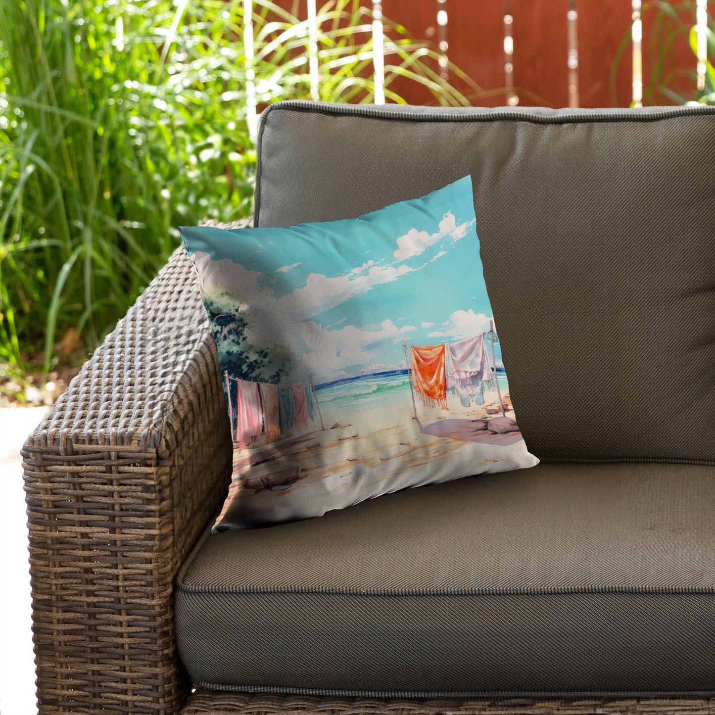 Sunny side - Throw pillow - Print on demand