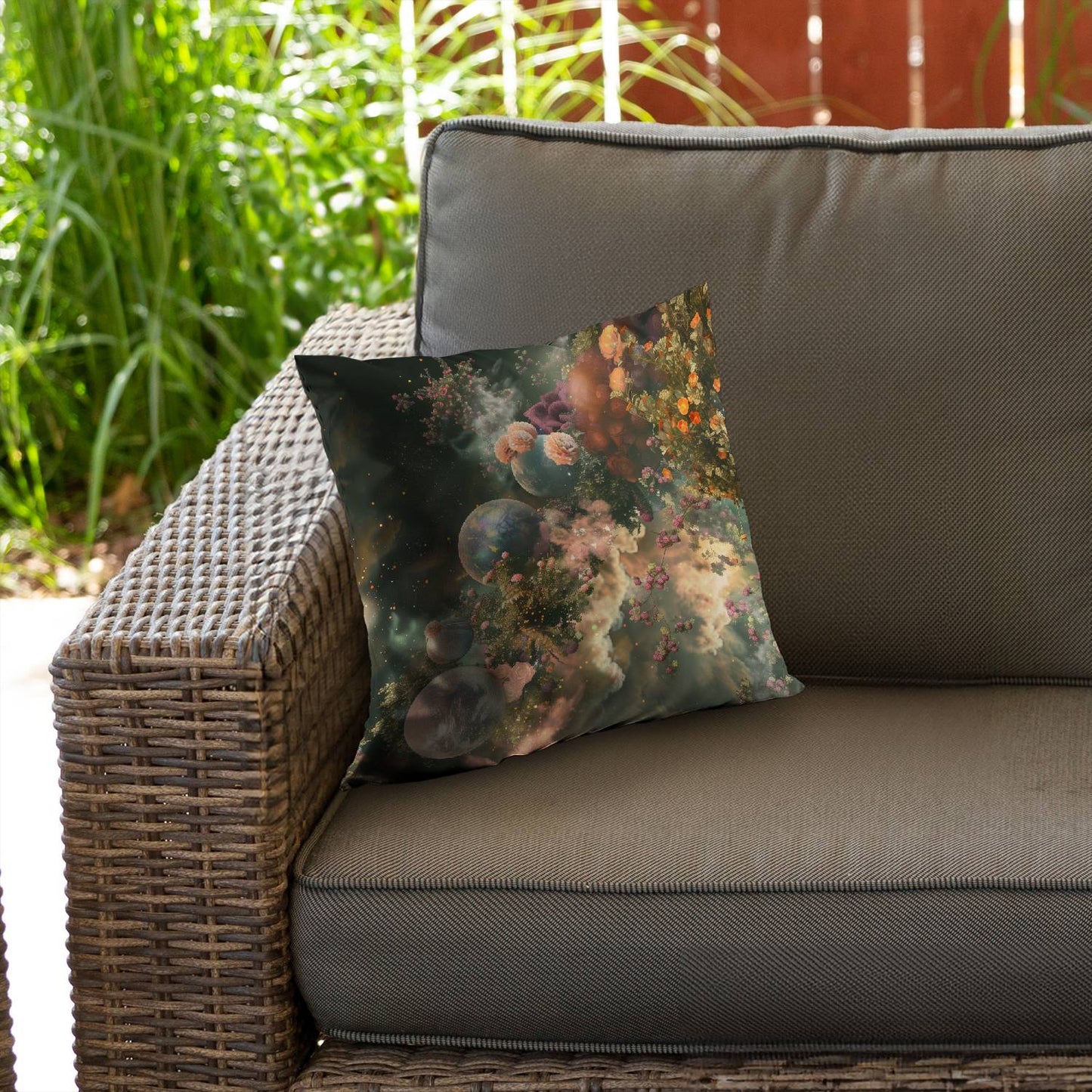 Bloom space - Throw pillow - Print on demand