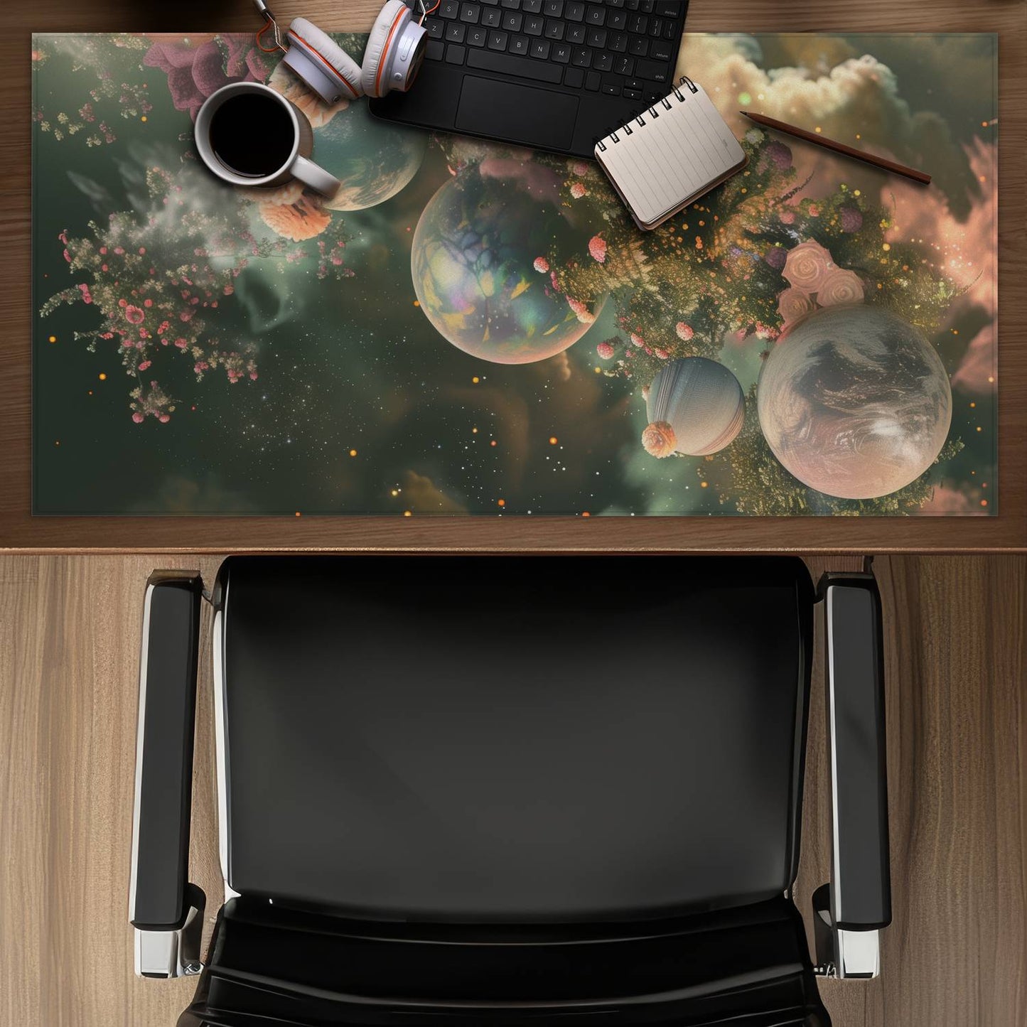 Bloom space - Desk mat - Print on demand