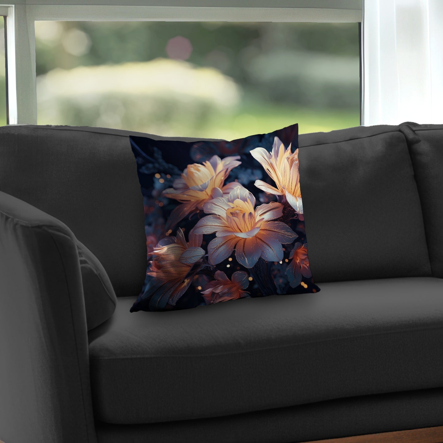 Pixie Flowers White Poly Twill Throw Pillow - Home Decor Insert