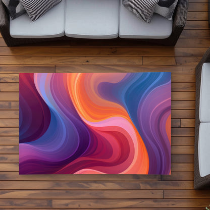 Purple Haze - Orange Outdoor Area Rug for Home Decor | Stylish