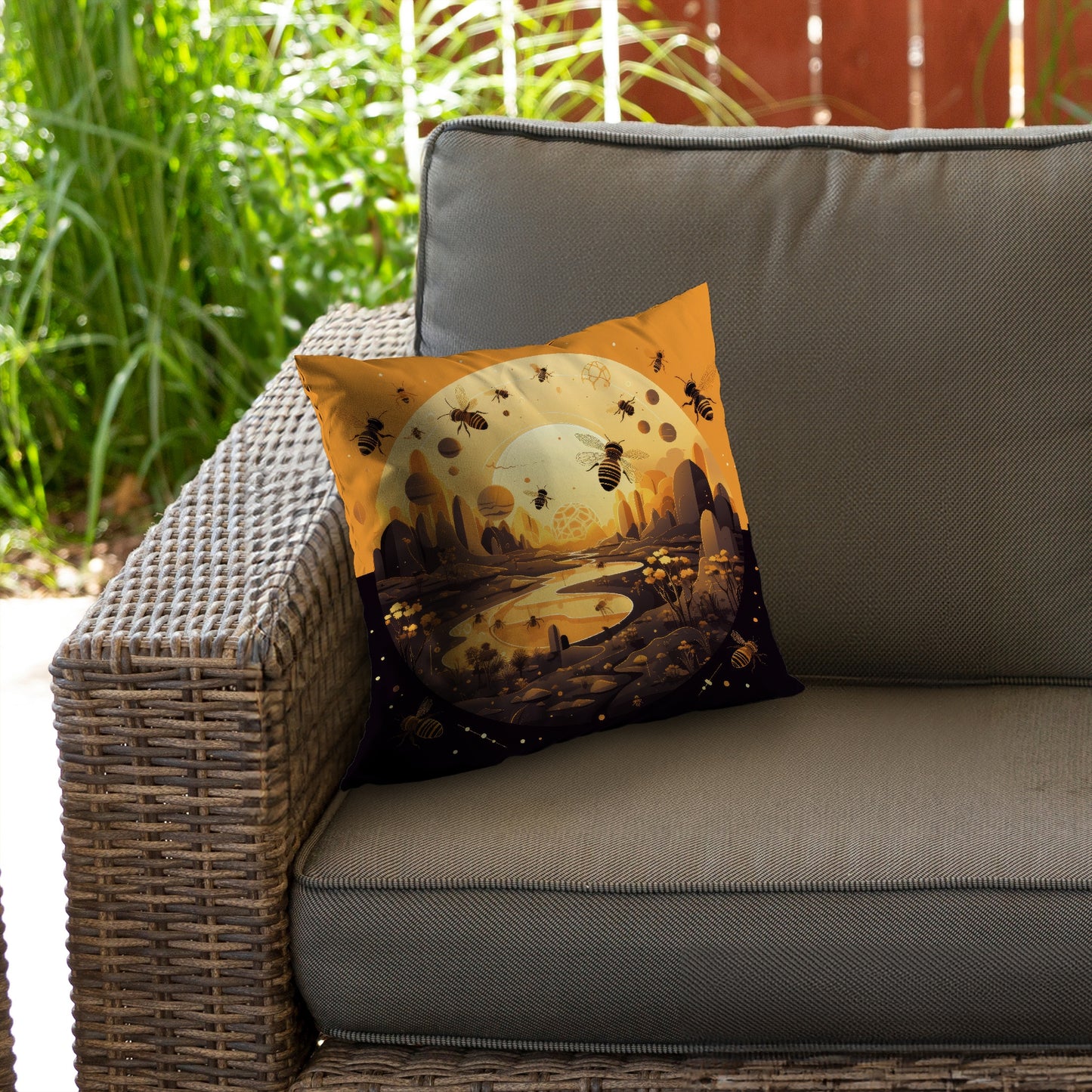 Hive Planet Black Poly Twill Throw Pillow Insert | Home Decor