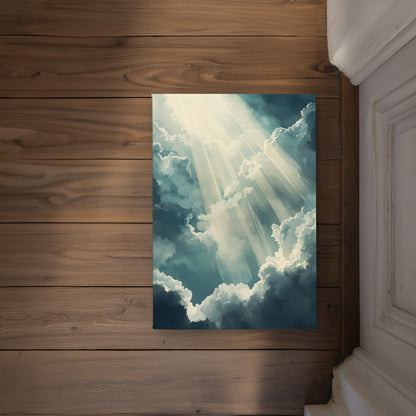 Beam of Light Blue Indoor Outdoor Door Mat | Home Decor