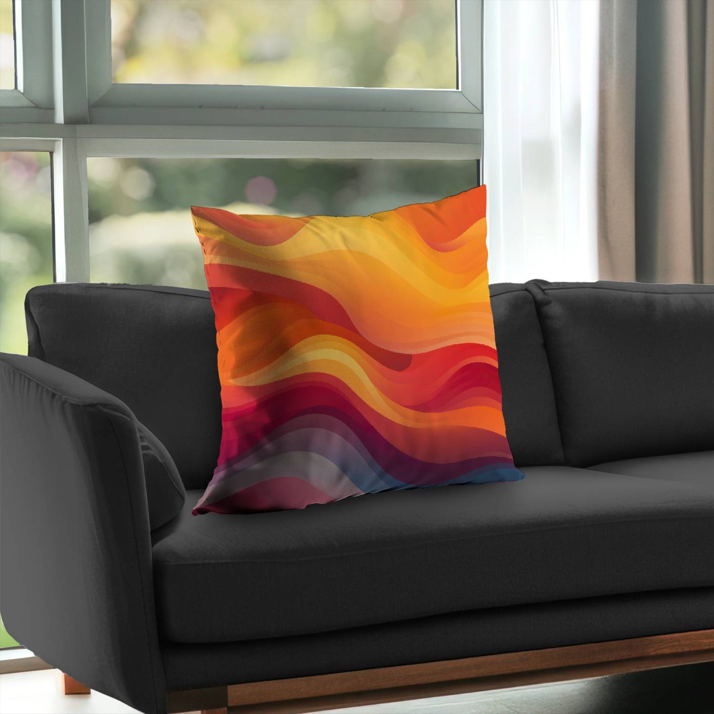 Sunlit fog - Throw pillow - Print on demand