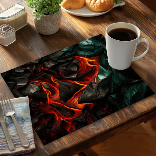Imminent Rupture Black Polyester Placemat | Home Decor Accent